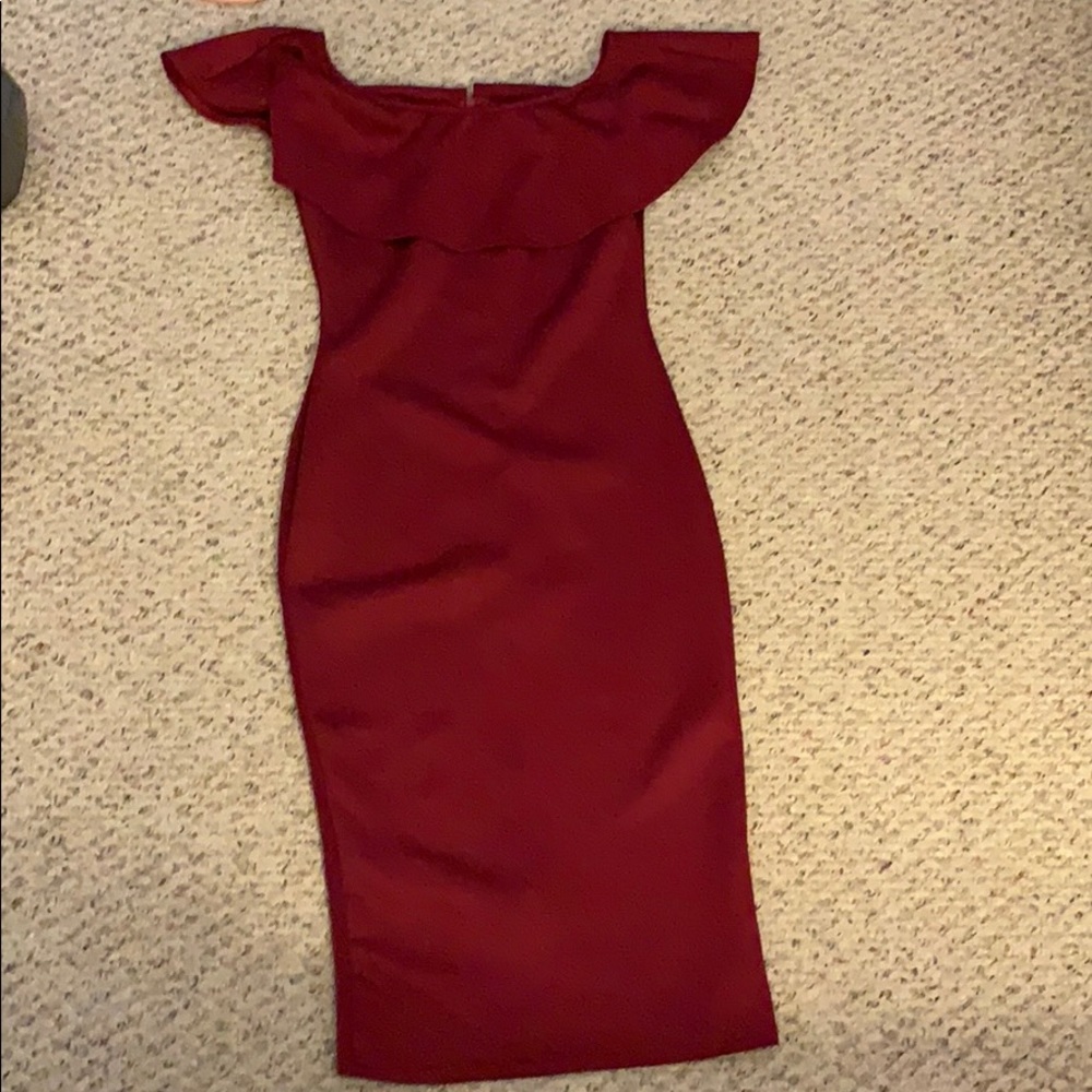 Dark red dress